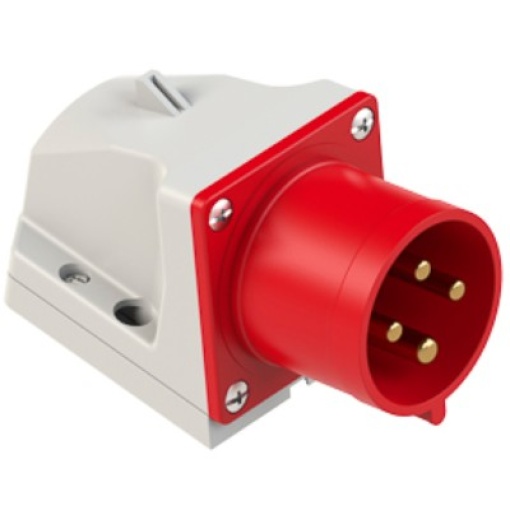 Fichas industriais murais, 3P+T, 32 A, 400 V, IP44.