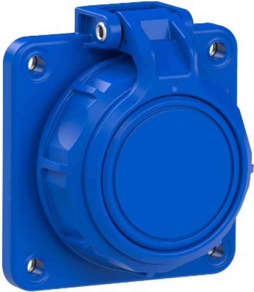 Panel socket outlet 2P + E, 16A 250V~, IP67.