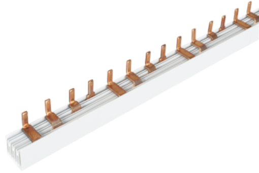 Four-pole busbar, 16 mm² cross-section, 80 A, length 1 m