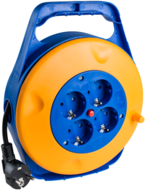 Enrolador de cabo com  4 bases 2P+T,16A 230V~ 10 m de cabo H05VV-F 3G1 mm²