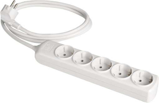 Cabo de extensão com 5 bases 2P +T, 16A 250V ~. Cabo de 2 m.