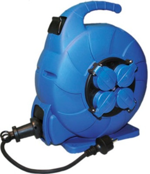 Enrola cabos automático com 4 tomada 2P + TTL, 16A 250V ~. 15 m  de cabo H05RR-F 3G1,5 mm², IP44