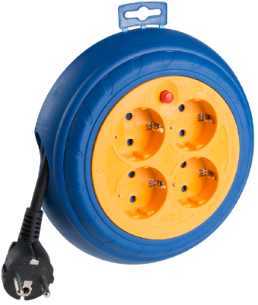 Enrola caboS com 4 bases 2P + TTL, 16A 230V ~. 3 m de cabo H05VV-F 3G1,5 mm²