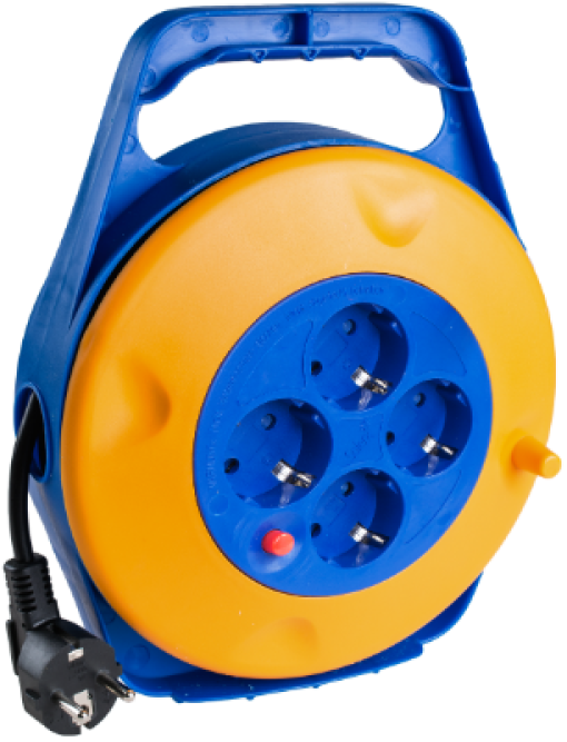 Enrola cabos com 4 bases 2P + T, 16A 230V ~. 10 m de cabo H05VV-F 3G1,5 mm²