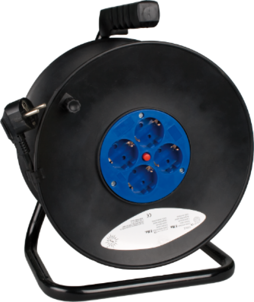 Enrola  cabos com 4 tomadas 2P + TTL, 16A 230V ~. 25 m de cabo H05VV-F 3G1,5 mm²
