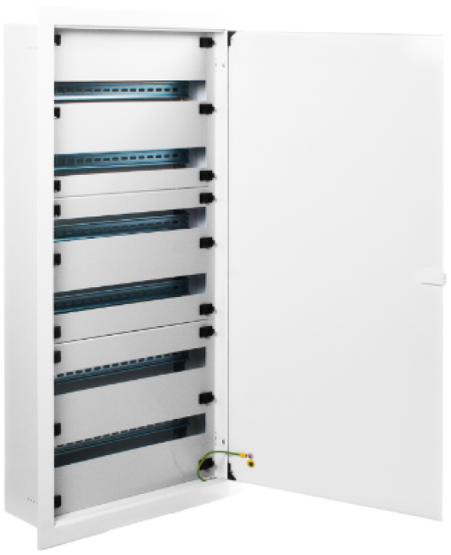 Armários metálicos de distribuição de encastrar. 144 elementos.