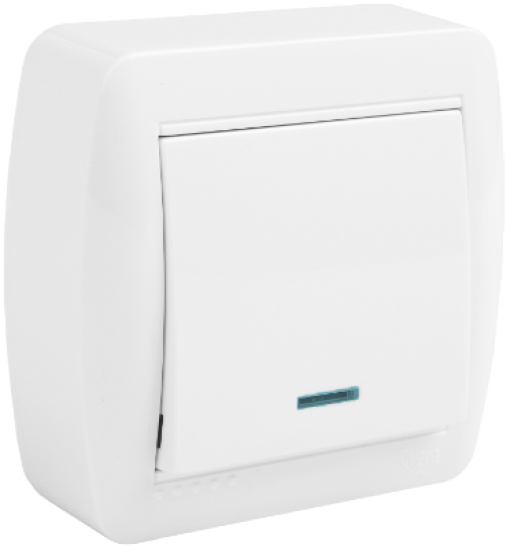 Comutador / interruptor de luz 10AX 250V ~. De superfície.