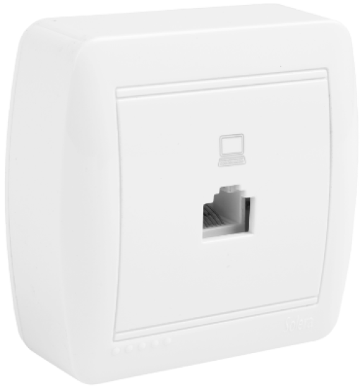 Data socket RJ45. Category 5e. Surface-mounted.