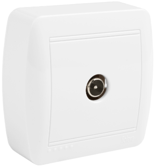 Single TV socket. Surface-mounted.