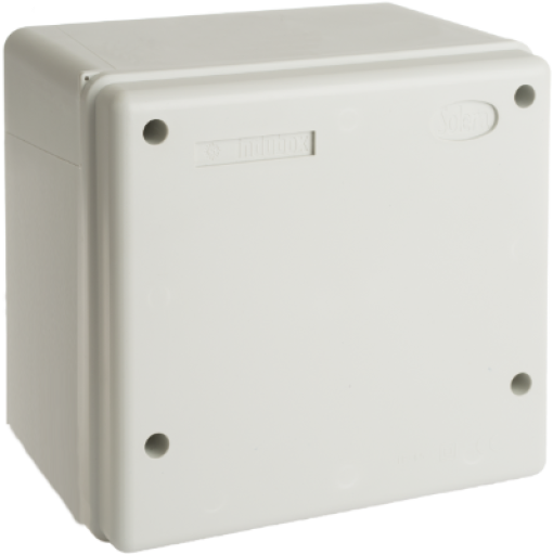 Sealed connection box without cones. Grey colour. External dimensions 215x200x140 mm Internal dimensions 207 x 192 x 131 mm