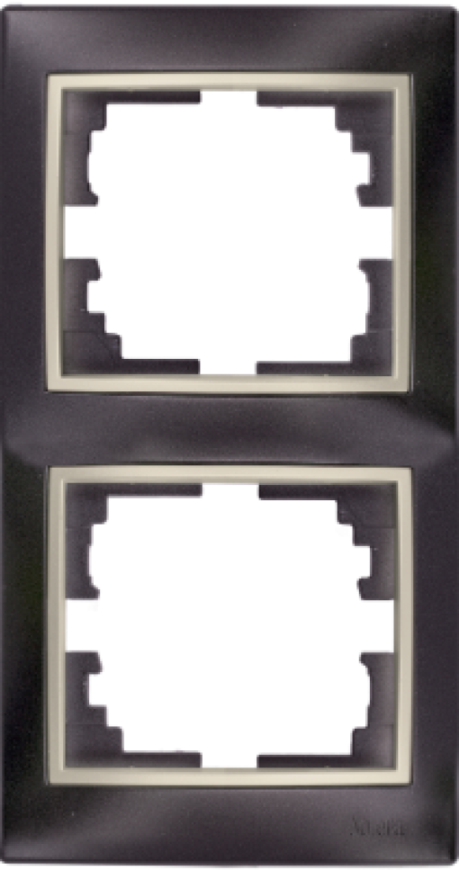 Quadro vertical para 2 elementos. Moldura preta e aro pérola.