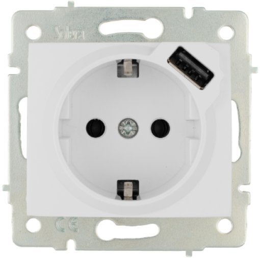 Base fixa 2P + TTL, 16A 250V ~ + 2.1A 5V tomada USB.