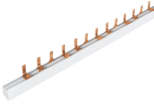 Pente tripolar, 19 x 3 módulos, secção de 10 mm², 1 metro.
