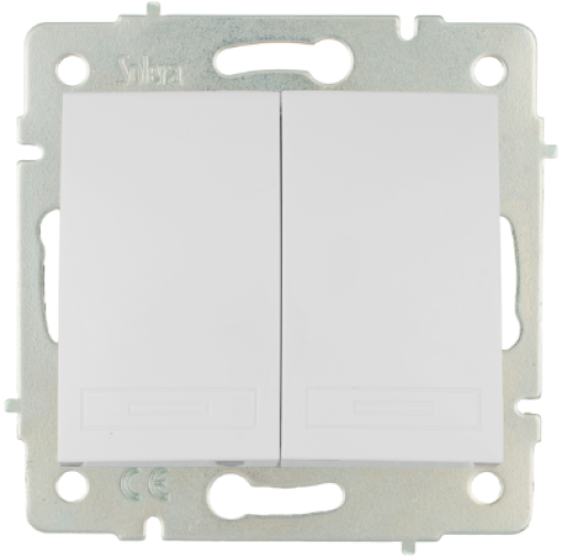 Chave dupla / chave 10AX 250V ~.  Para encastrar