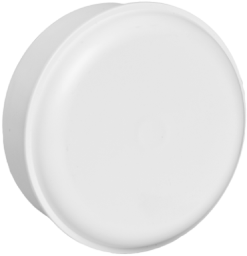 Caixa de ligação aparente Ø 93,5 mm com tampa redonda e roscada.Dimensões exteriores Ø 93, 5 x 35, 5.