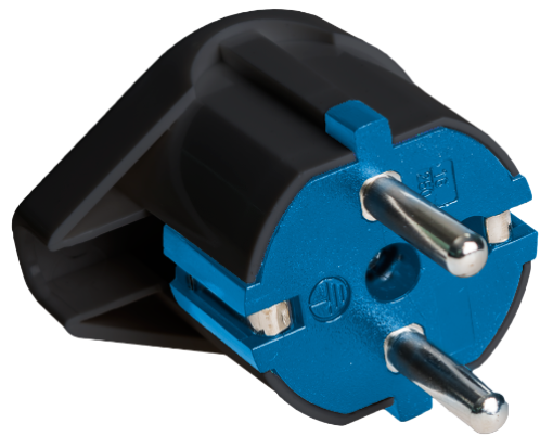 2P + T plug, 16A 250V~. Black color.