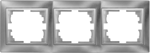 Quadro horizontal para 3 elementos. Prata.