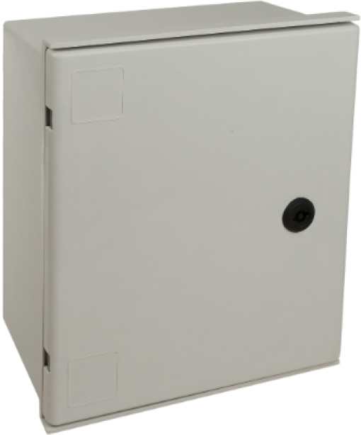 Waterproof polyester enclosure. Smooth door (opaque). Empty, dimensions 250x300x160