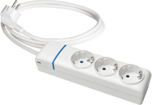 Extensão com 3 bases 2P+T,16A 250V~ 1.5m de cabo H05VV-F 3G1,5mm².