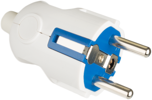 Plugue Solera 2P + E, 16A 250V ~. Cor branca