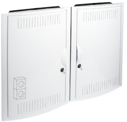 Network termination box 723 x 526 x 86 mm. Flush.