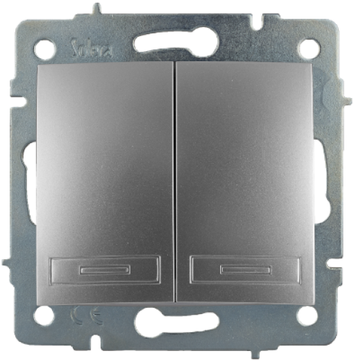 Chave dupla / chave Solera 10AX 250V ~.  Para encastrar