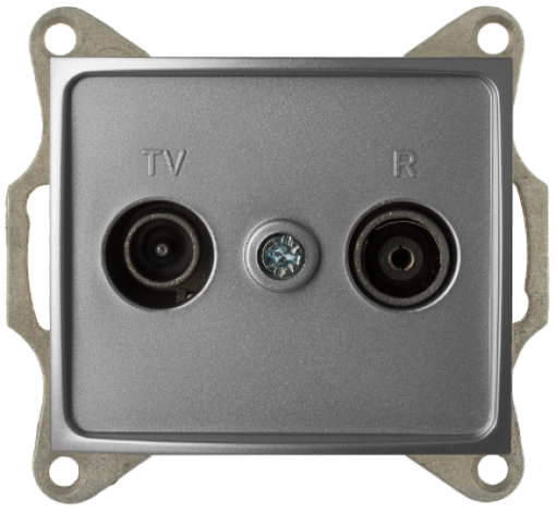 TV and radio signal outlet. Flush-mounted.