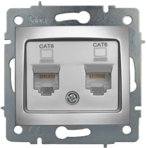 Dual data socket RJ45. Category 6. ERP88/2A