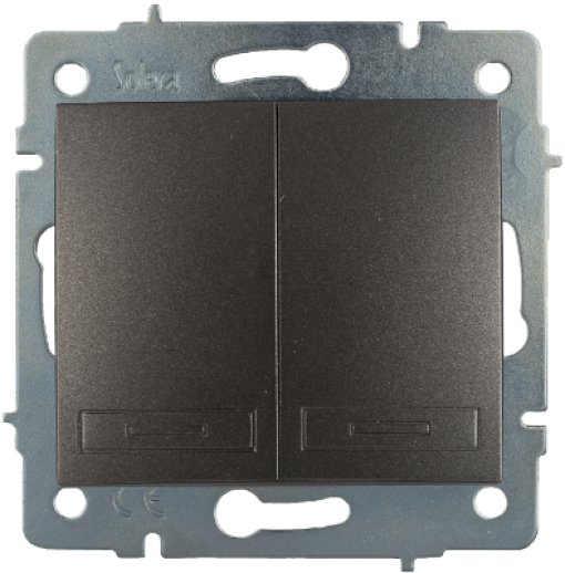 Chave dupla / chave 10AX 250V.  Para encastrar