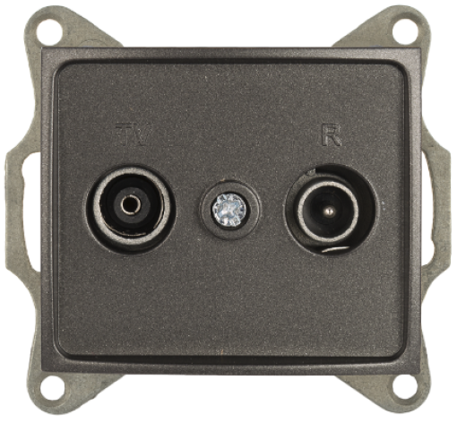 TV and radio signal outlet. Flush-mounted.