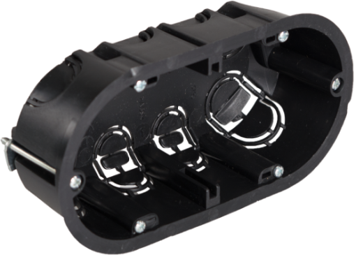 Caixa de aparelhagem para embutir en placa de gesso. Para 2 mecanismos. Fixação com garras de metal. 5725