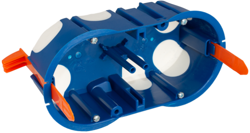 Caixa de aparelhagem para embutir en placa de gesso. Para 2 mecanismos. Sistema de fixação por flange. 5725E