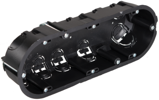 Caixa de aparelhagem para embutir en placa de gesso. Para 3 mecanismos. Fixação com garras de metal. 5825