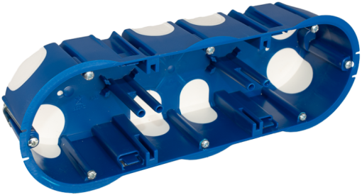 Caixa de aparelhagem para embutir en placa de gesso. Para 3 mecanismos. Fixação com garras de metal.