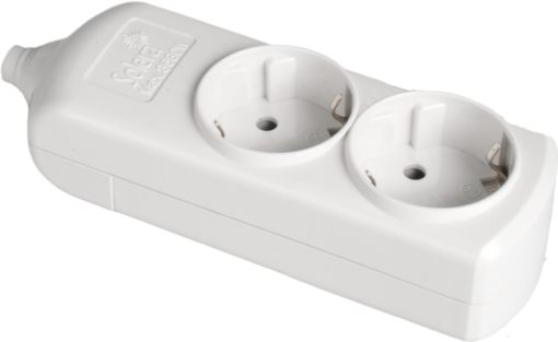 Tomada múltipla Solera com 2 tomadas 2P + T, 16A 250V ~.