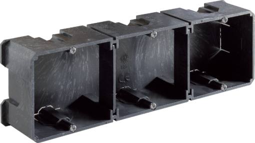 Caixa de ligação para encastrar 3 elementos, 217 x 67 x 42 mm. Universal.