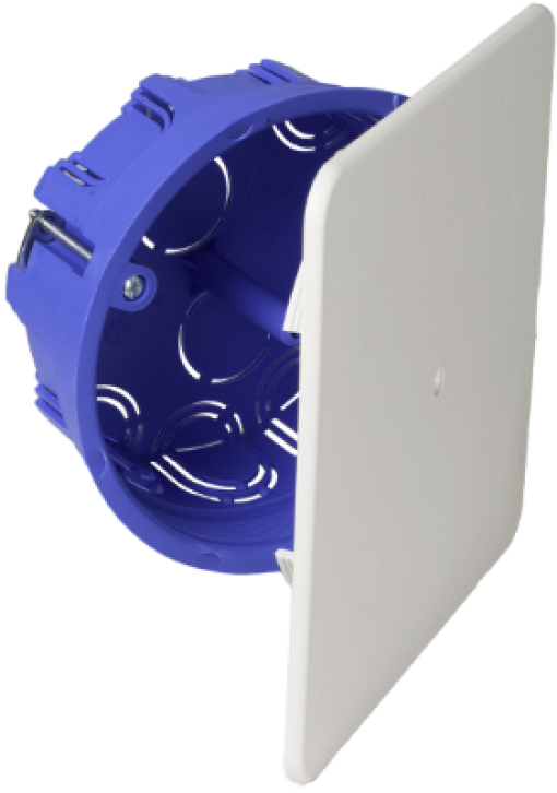 Flush connection box in hollow partition. Ø 100 mm.