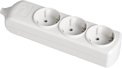 Tomada múltipla Solera com 3 tomadas 2P + T, 16A 250V ~.