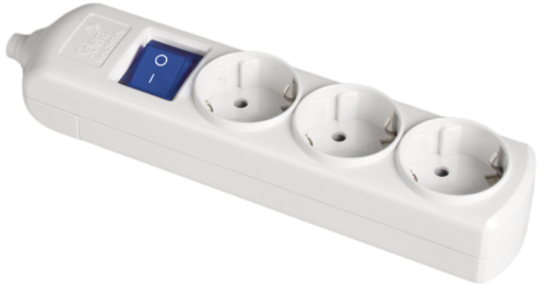 Solera multi-socket outlet with 3 sockets 2P+E, 16A 250V~. With illuminated switch.