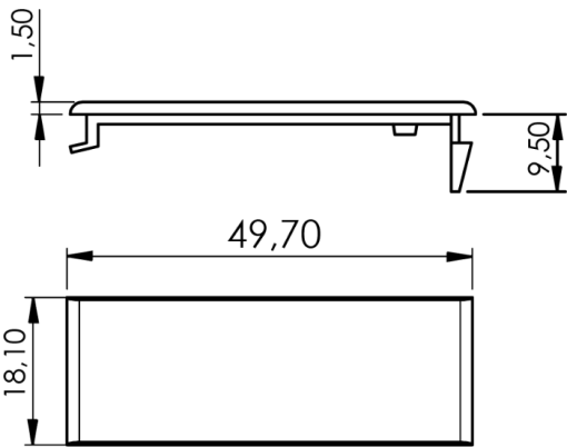 Blind cover gaps. 1 module. Ivory colour.