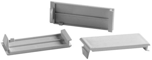 Blind cover gaps. 1 module. Grey colour.