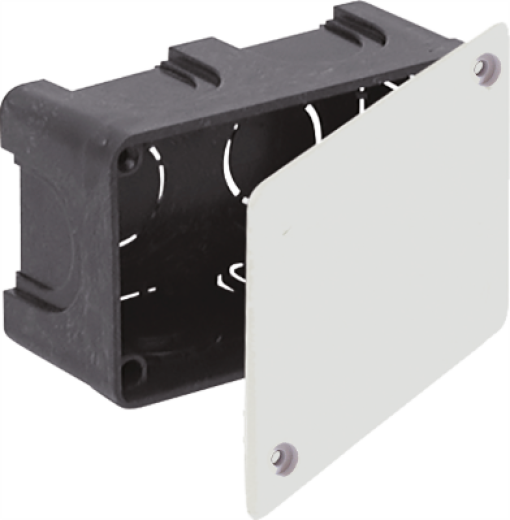 Caixa de ligação para encastrar. 100 x 50 x 45 mm. Tampa com parafusos.