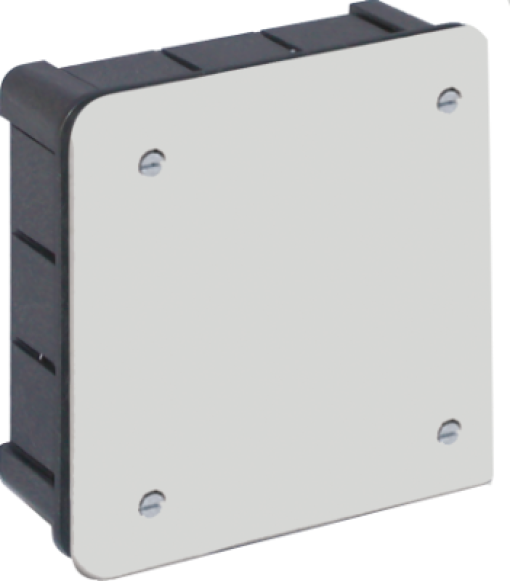 Caixa de ligação para encastrar com parafusos. 100 x 100 mm