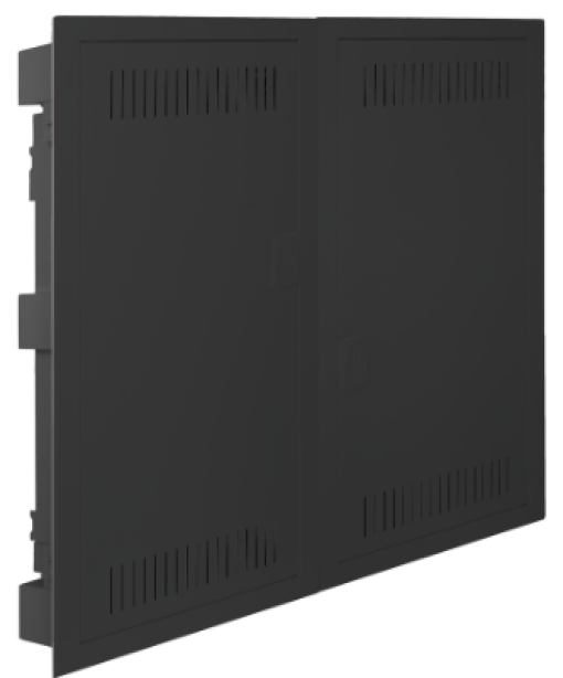 Network termination box. Flush. Empty. Flush dimensions 695 x 613 x 88 mm.