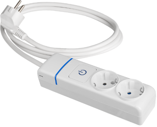 Extensão com 2 bases 2P+T,16A 250V~ Com interruptor de luz. 1.5m de cabo. H05VV-F 3G1,5mm².