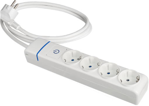 extensão com 4 bases 2P+T,16A 250V~ Com interruptor de luz. 1.5m de cabo. H05VV-F 3G1,5mm².