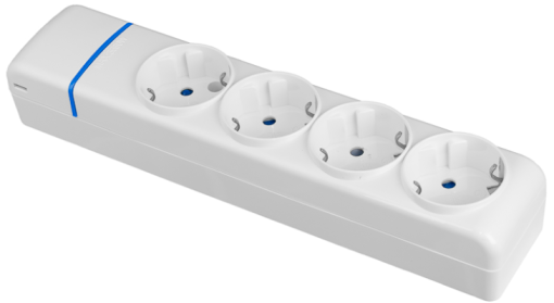 Tomada múltipla com 4 tomadas 2P + T, 16A 250V ~. 8004P