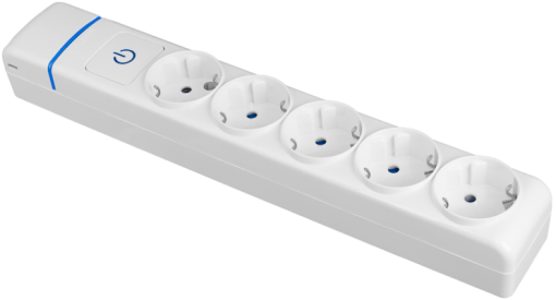 Multi-socket outlet with 5 sockets 2P+E, 16A 250V~. With illuminated switch. 8005PIL