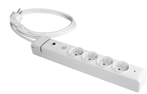 extensão com 4 bases 2P+T,16A 250V~ Com interruptor de luz. 1.5m de cabo. H05VV-F 3G1,5mm². Com protetor de sobretensão e sobrecarga.