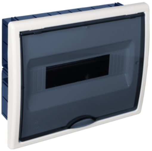 Flush distribution board, 12 modules. For hollow wall. Fume door.